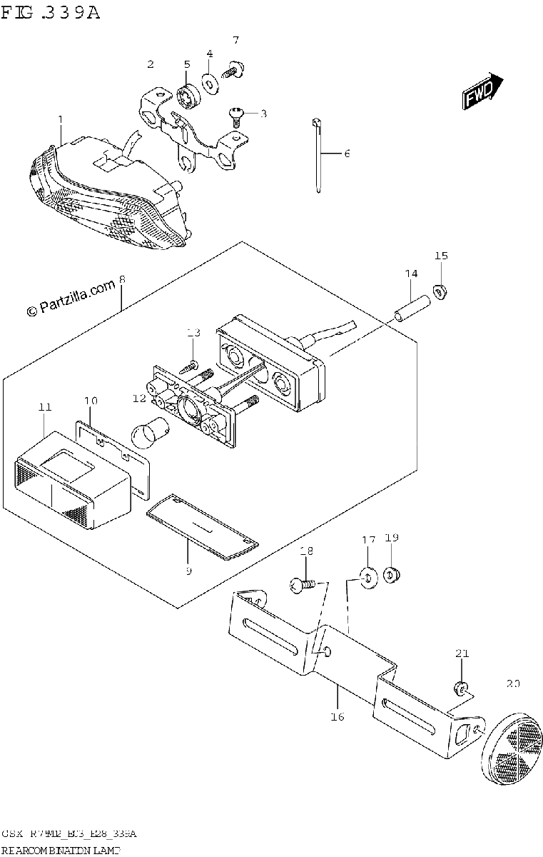Diagrama de REAR COMBINATION LAMP