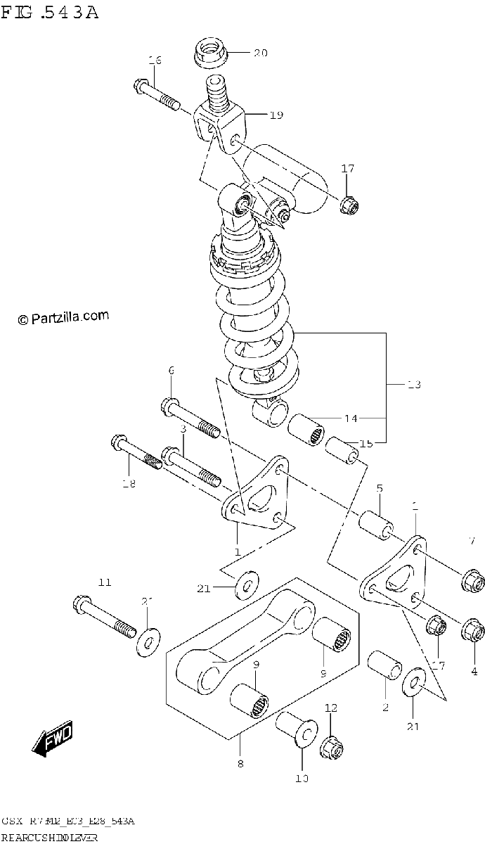 Diagrama de REAR CUSHION LEVER