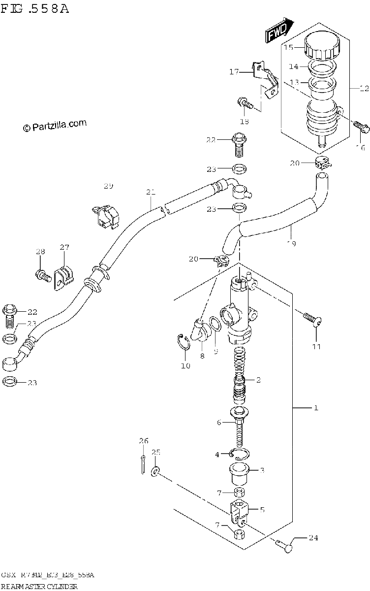 Diagrama de REAR MASTER CYLINDER