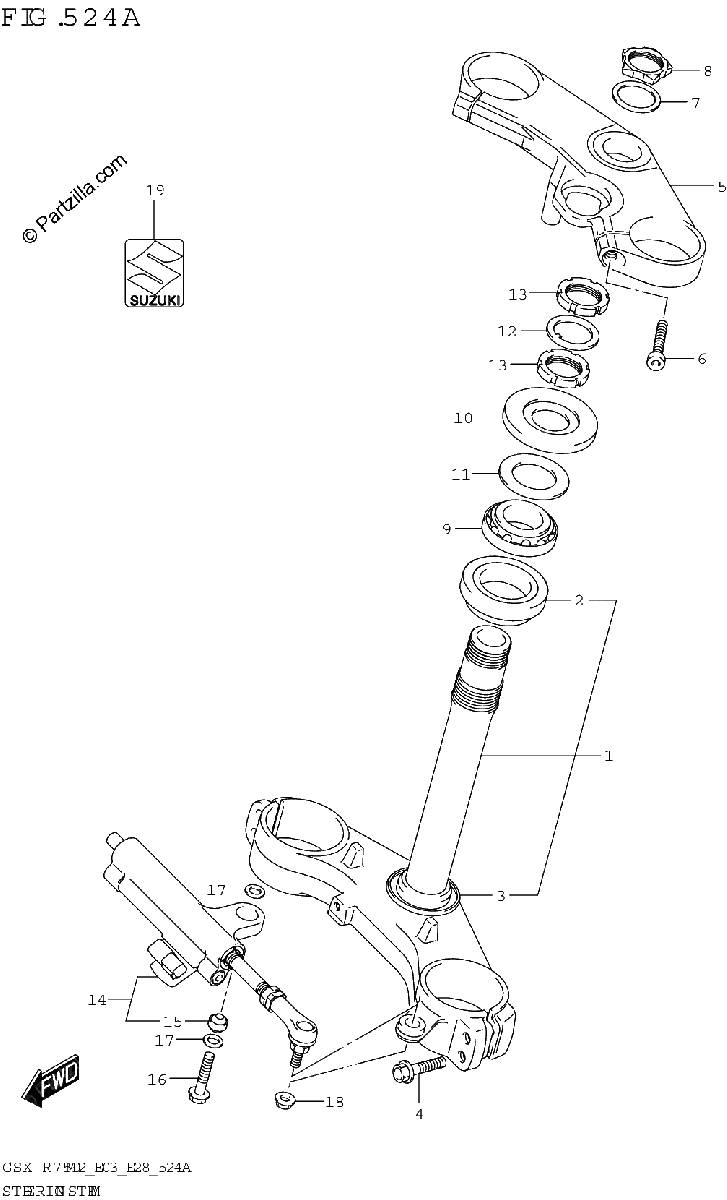 Diagrama de STEERING STEM