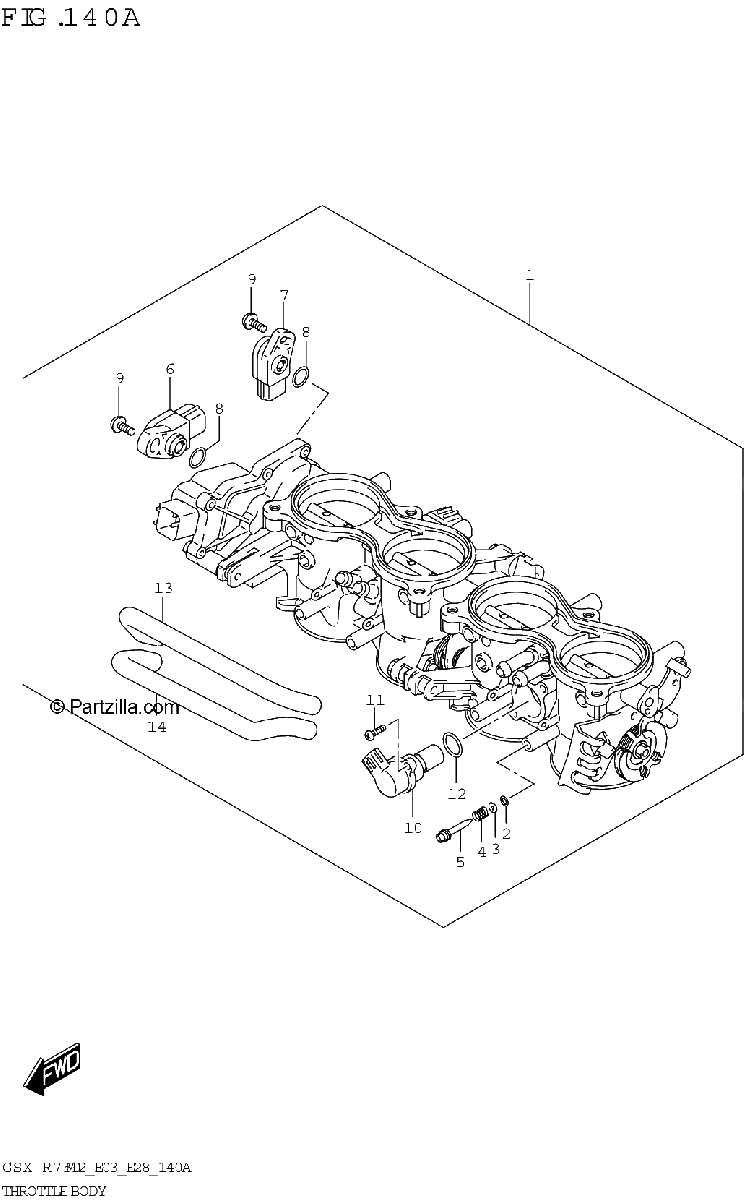 Diagrama de THROTTLE BODY E03 E28