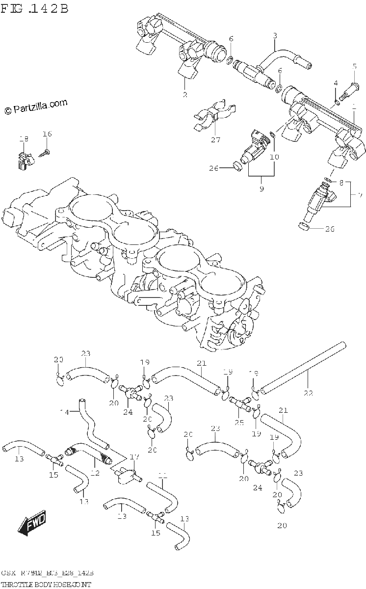 Diagrama de THROTTLE BODY HOSE JOINT E33