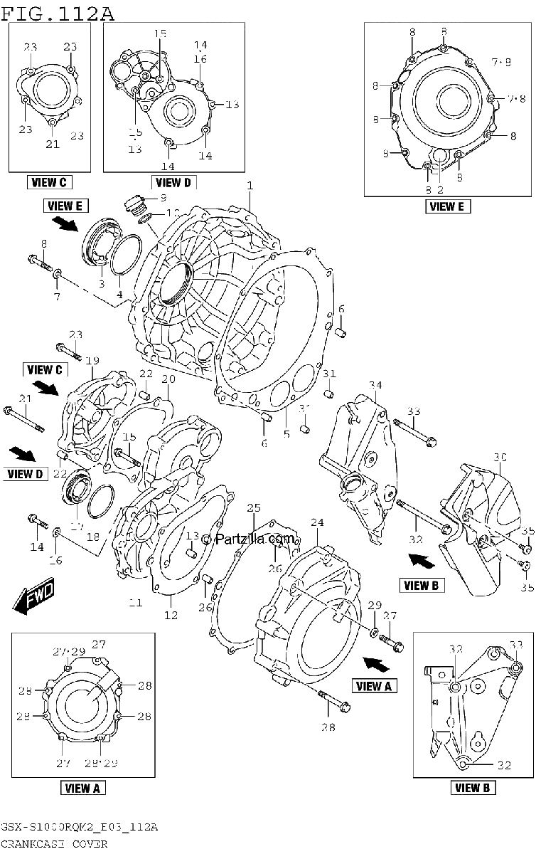 Diagrama de CRANKCASE COVER