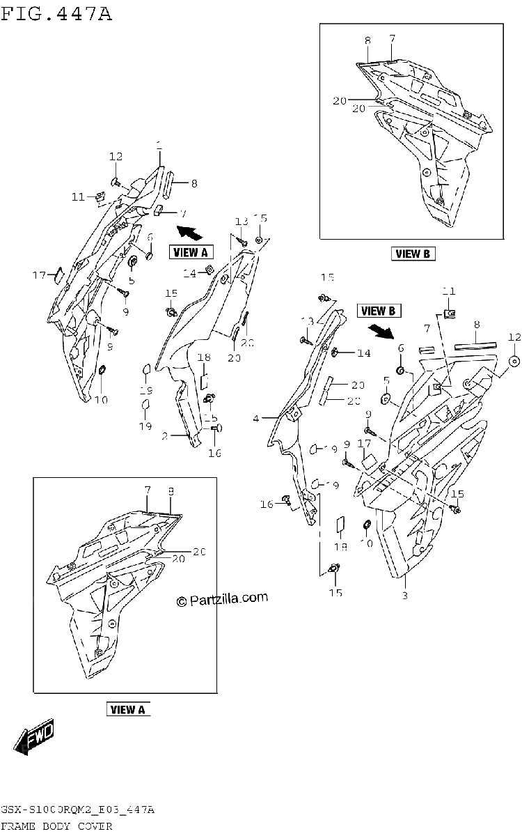 Diagrama de FRAME BODY COVER