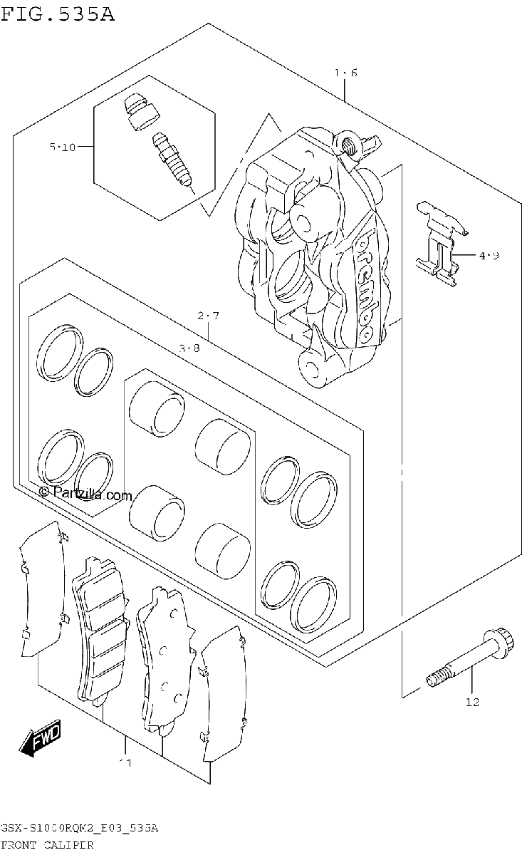 Diagrama de FRONT CALIPER