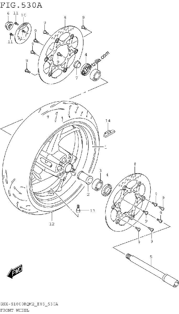 Diagrama de FRONT WHEEL