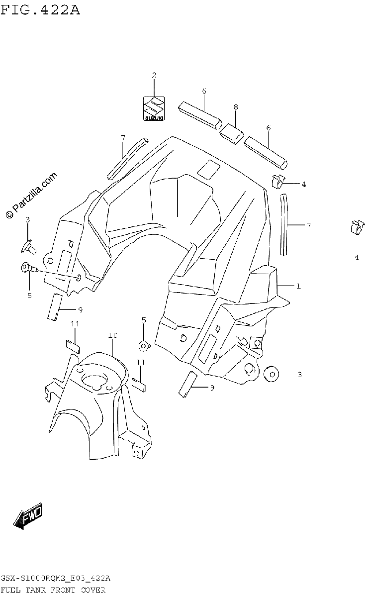 Diagrama de FUEL TANK FRONT COVER
