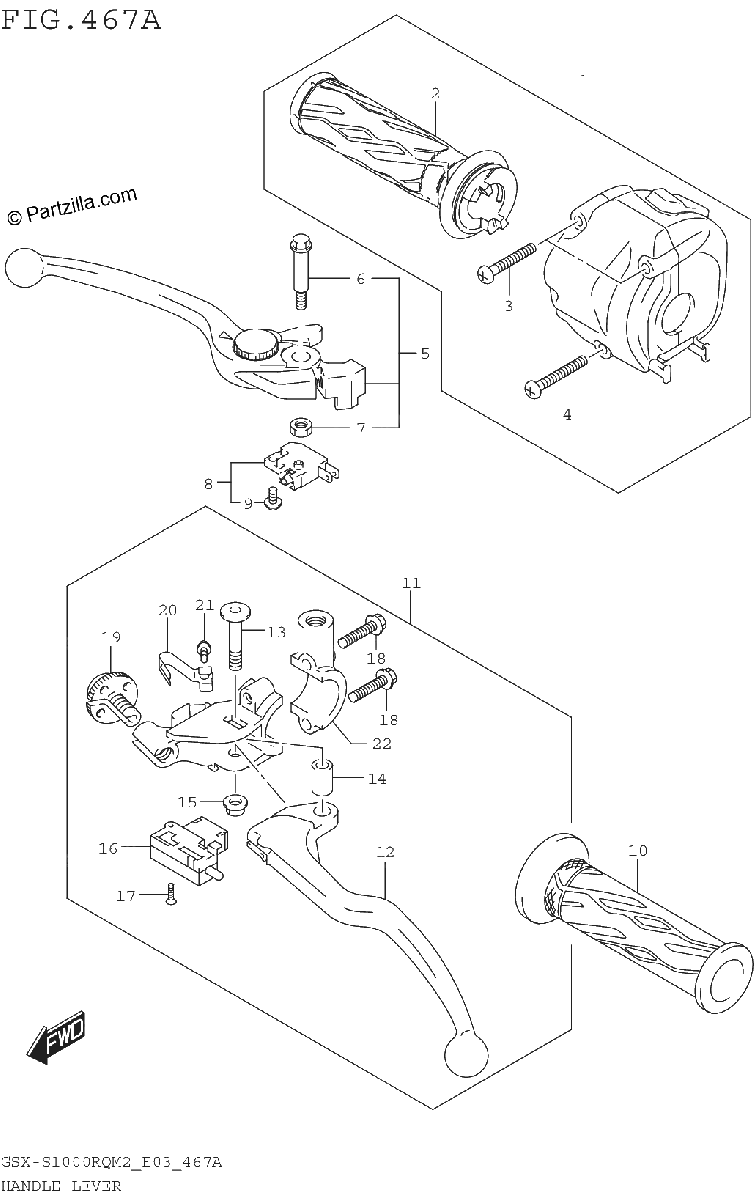 Diagrama de HANDLE LEVER