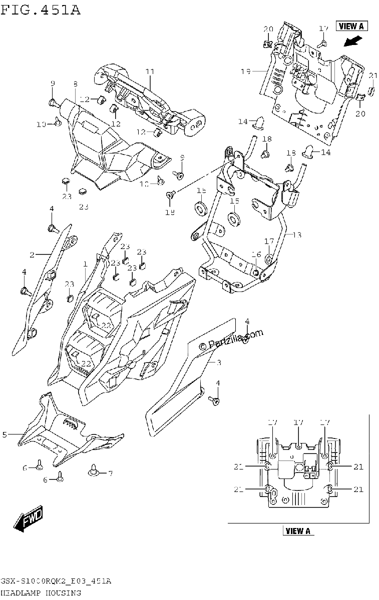 Diagrama de HEADLAMP HOUSING
