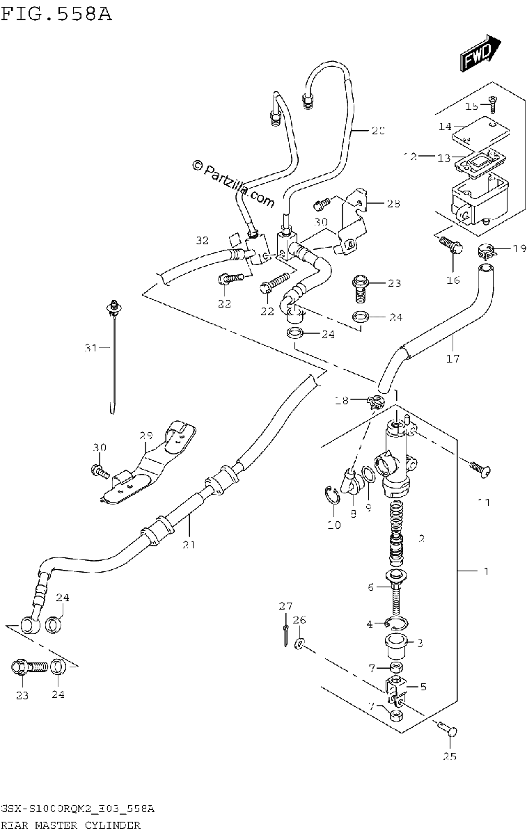Diagrama de REAR MASTER CYLINDER