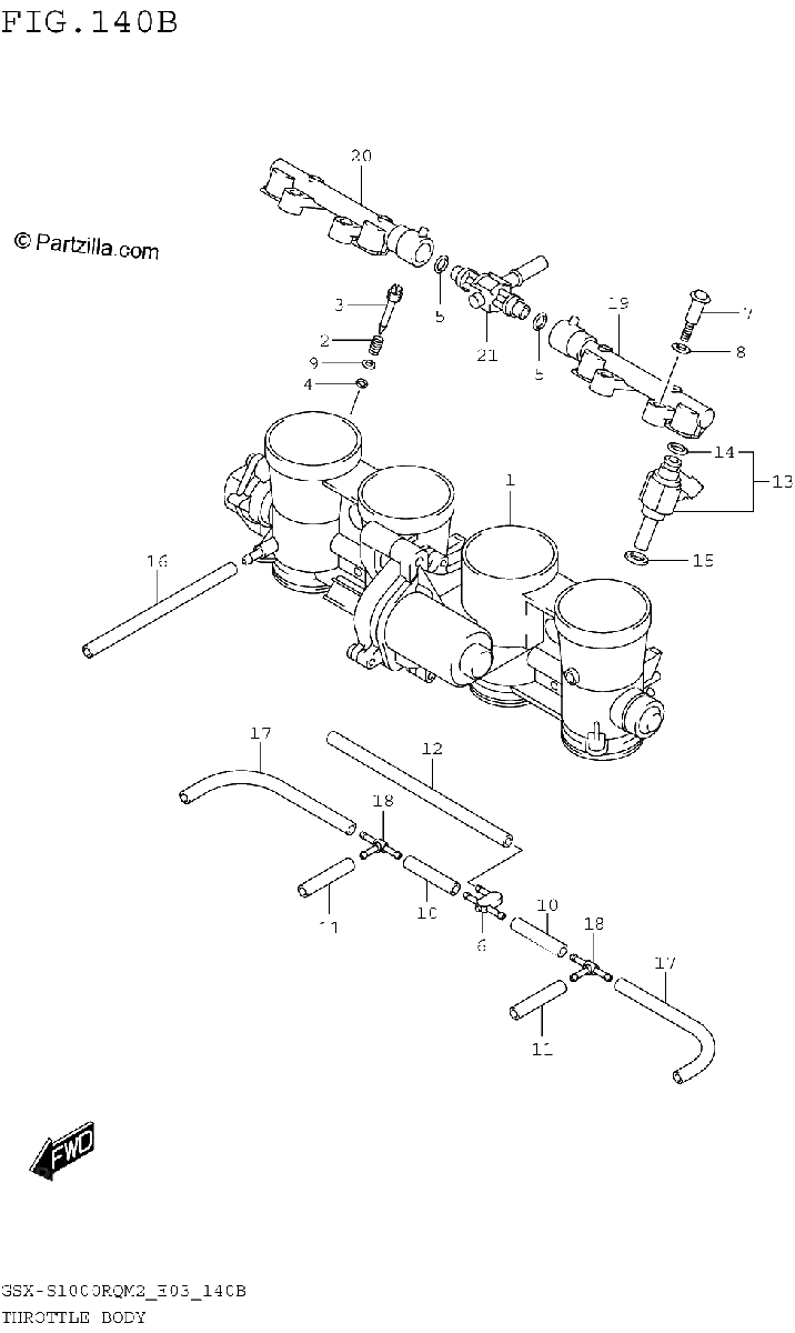 Diagrama de THROTTLE BODY GSX S1000RQM2 E28