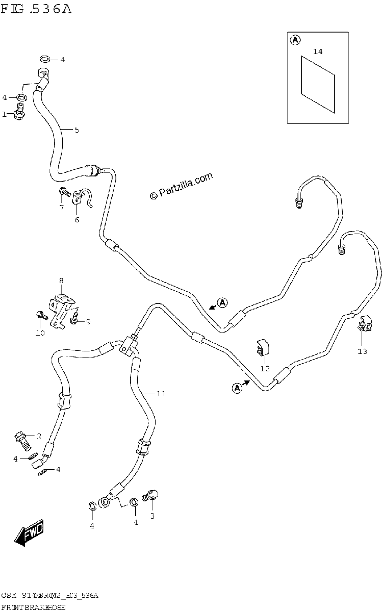 Diagrama de FRONT BRAKE HOSE
