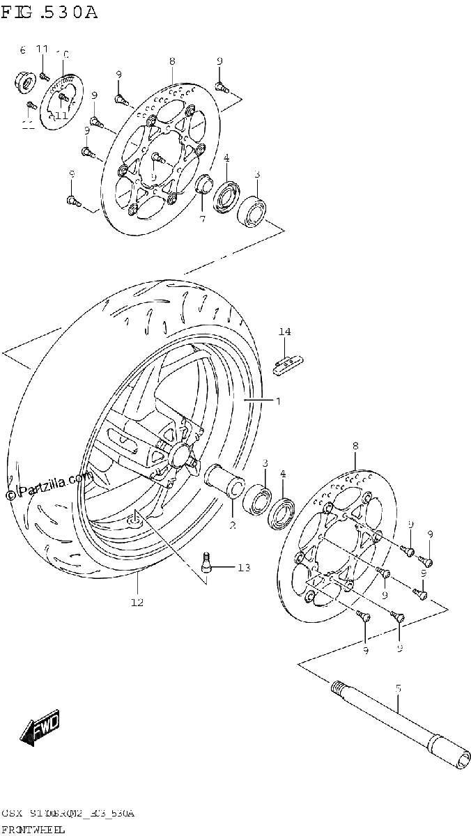 Diagrama de FRONT WHEEL