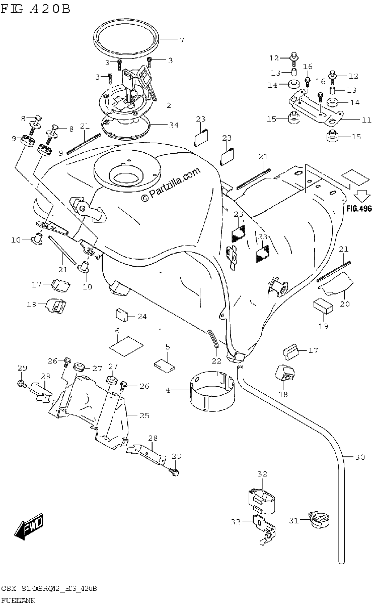 Diagrama de FUEL TANK E03 E28