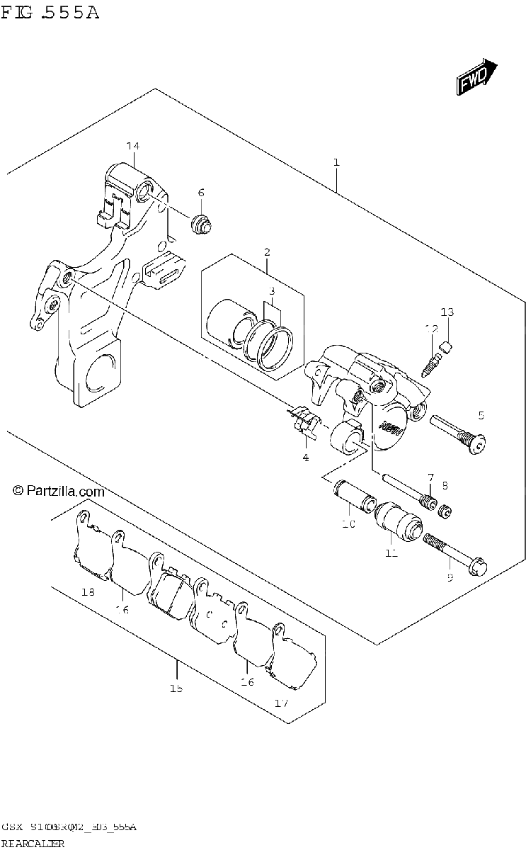 Diagrama de REAR CALIPER