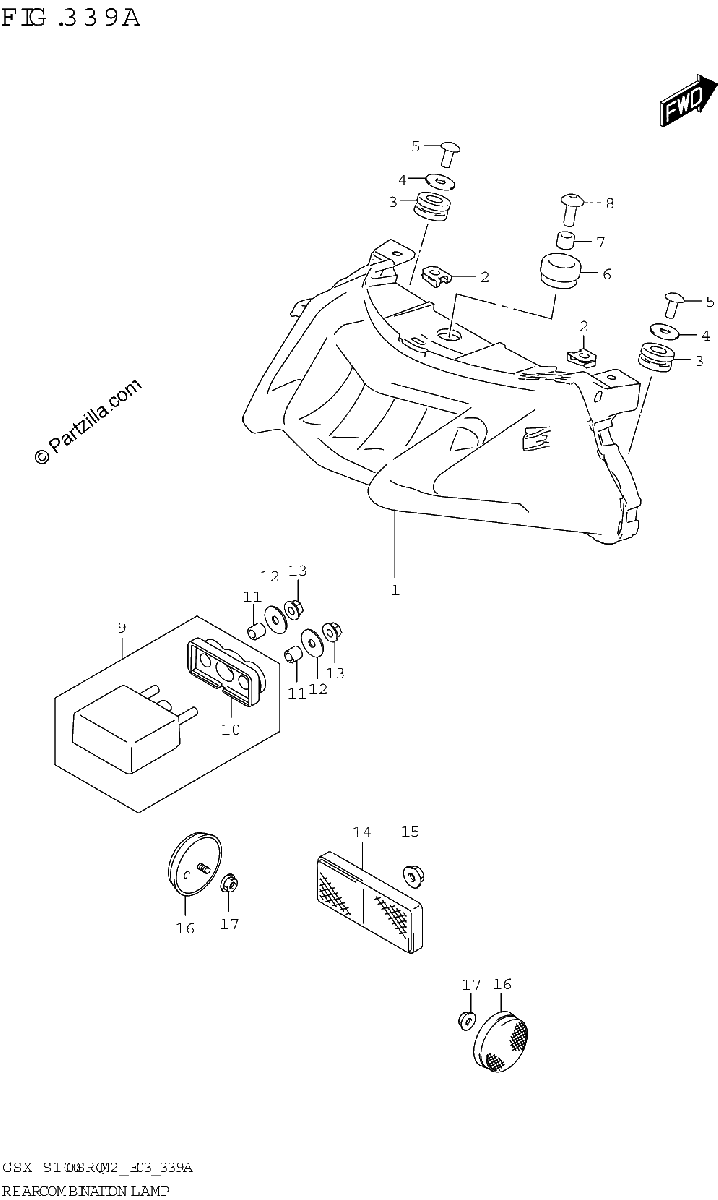 Diagrama de REAR COMBINATION LAMP