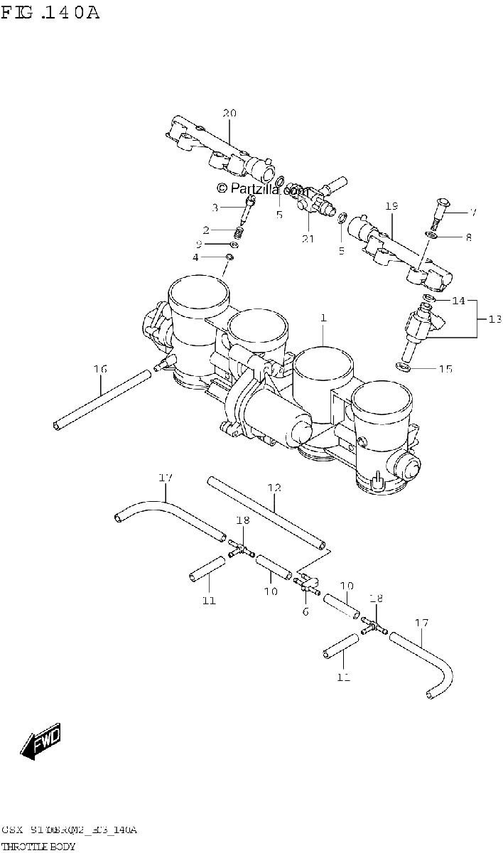 Diagrama de THROTTLE BODY E03 E28