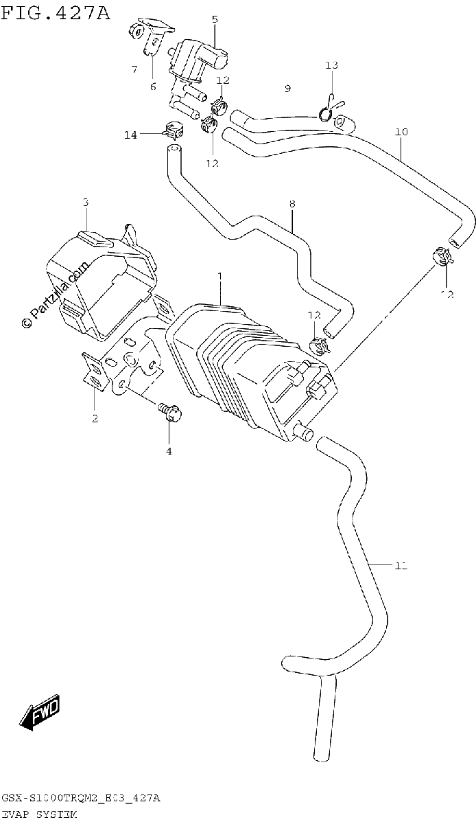 Diagrama de EVAP SYSTEM GSX S1000TRQM2 E33