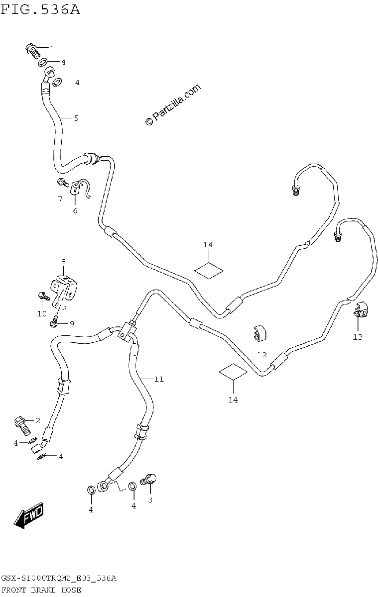 Diagrama de FRONT BRAKE HOSE