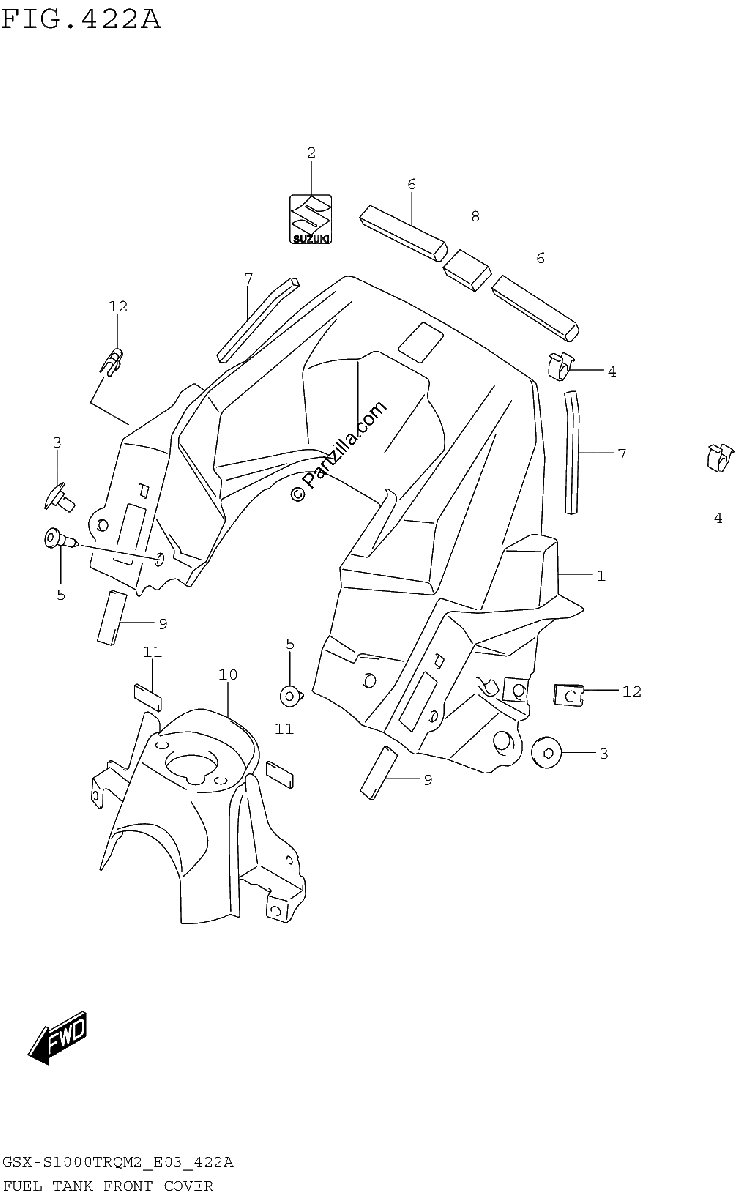 Diagrama de FUEL TANK FRONT COVER
