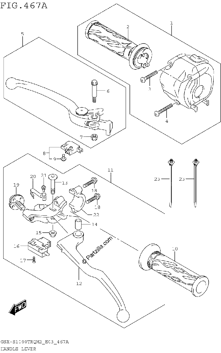 Diagrama de HANDLE LEVER