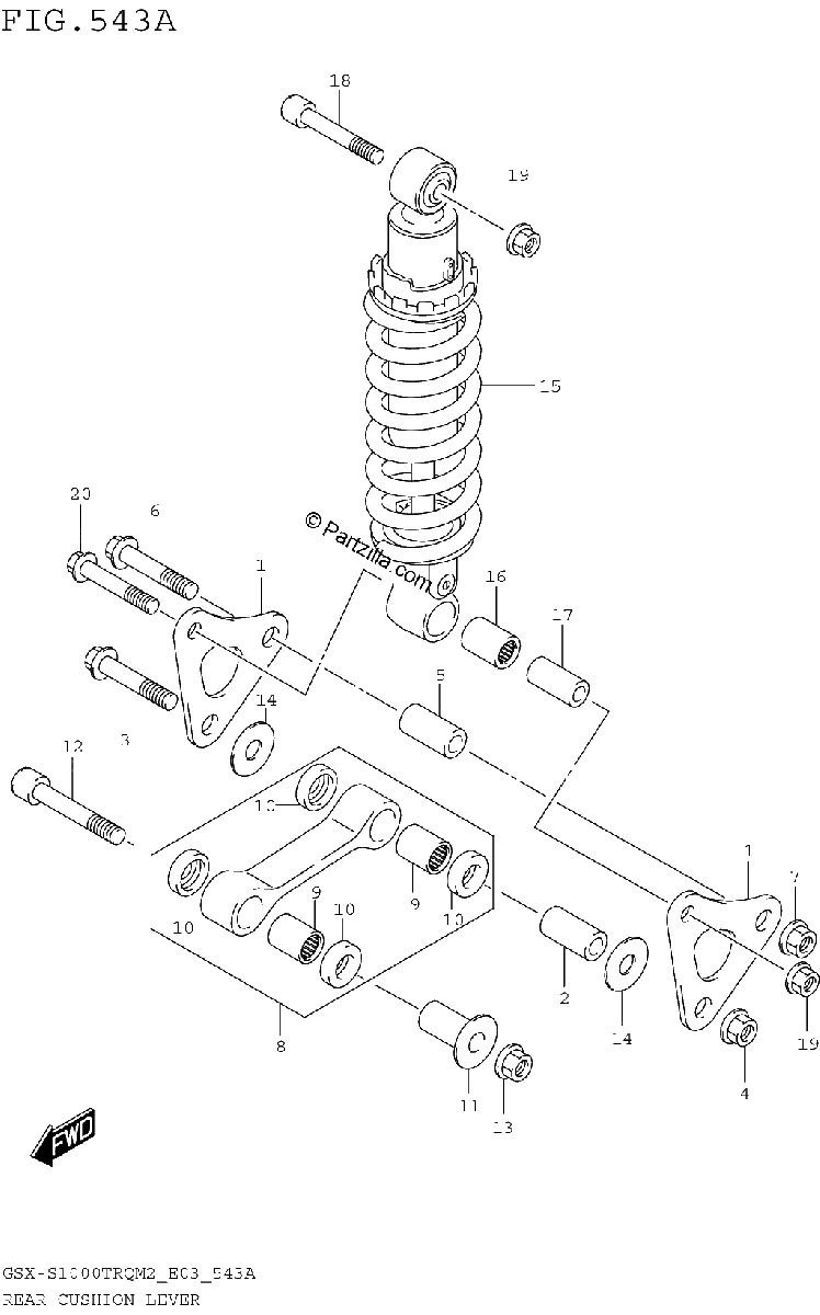 Diagrama de REAR CUSHION LEVER