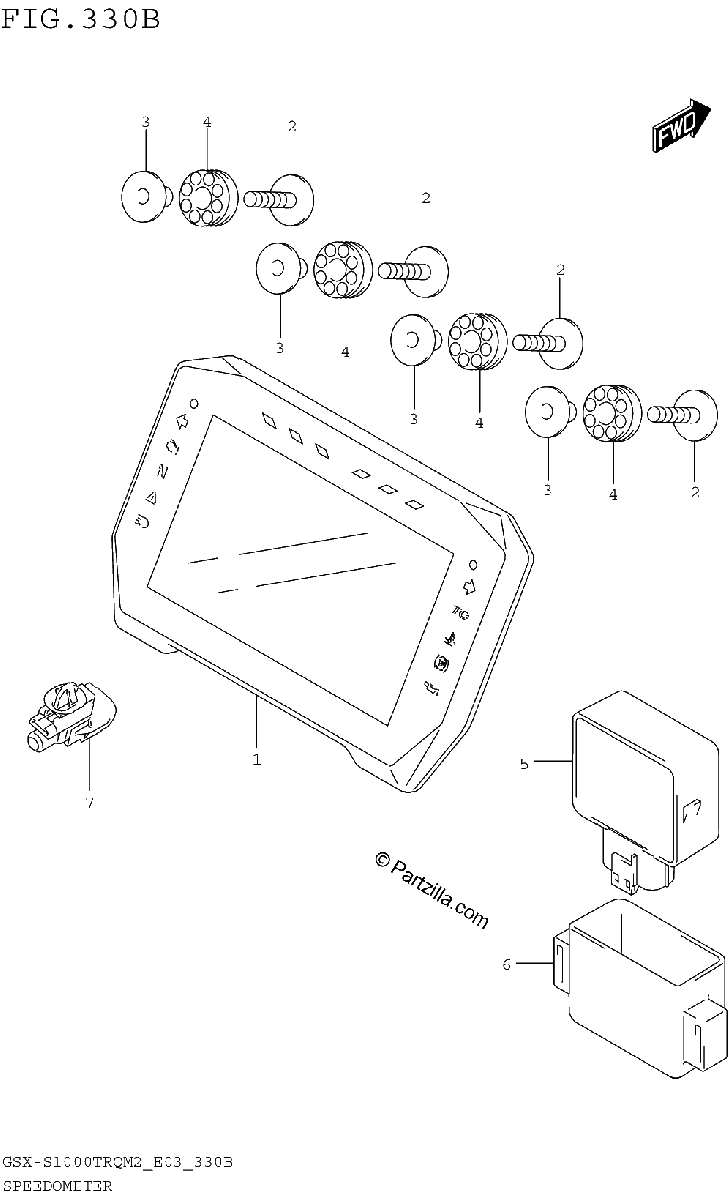 Diagrama de SPEEDOMETER GSX S1000TRQM2 E28
