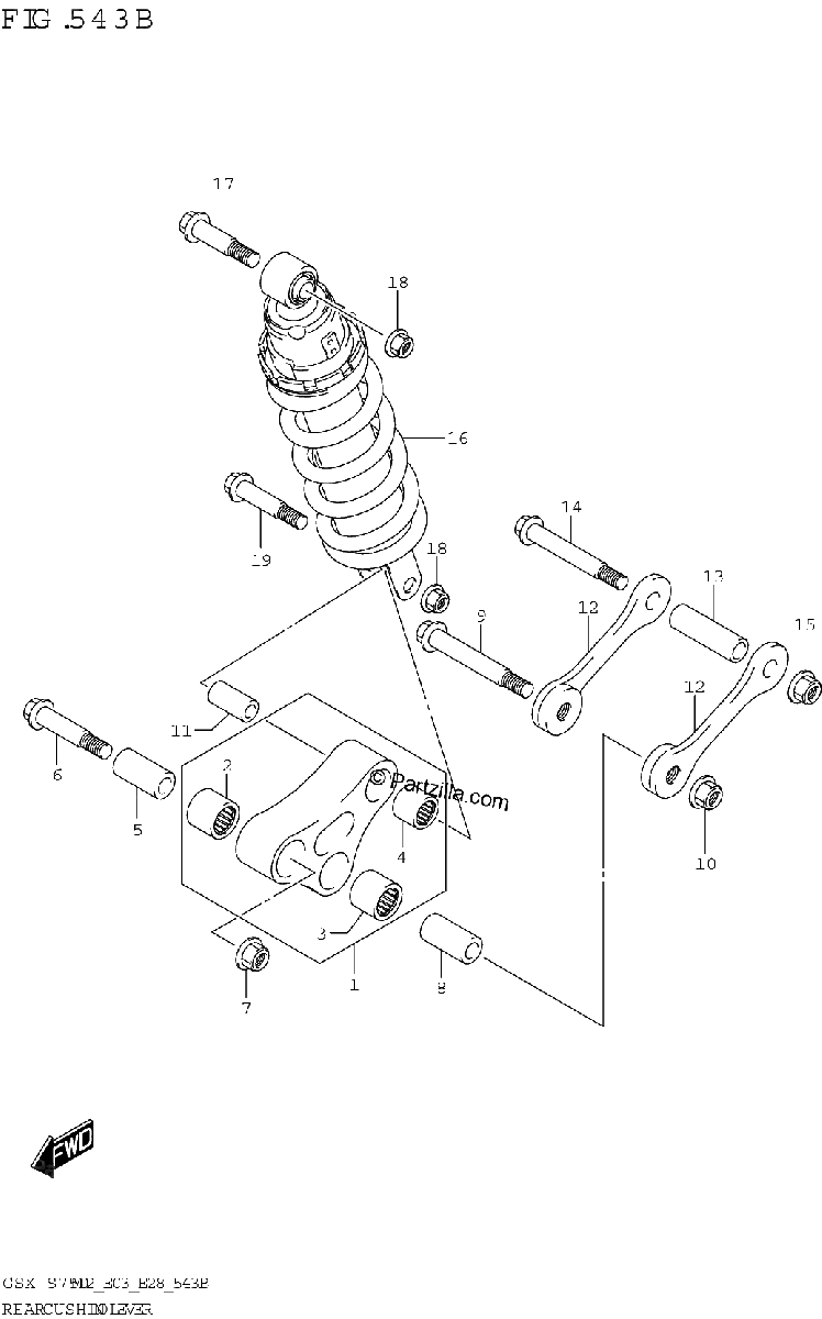 Diagrama de REAR CUSHION LEVER