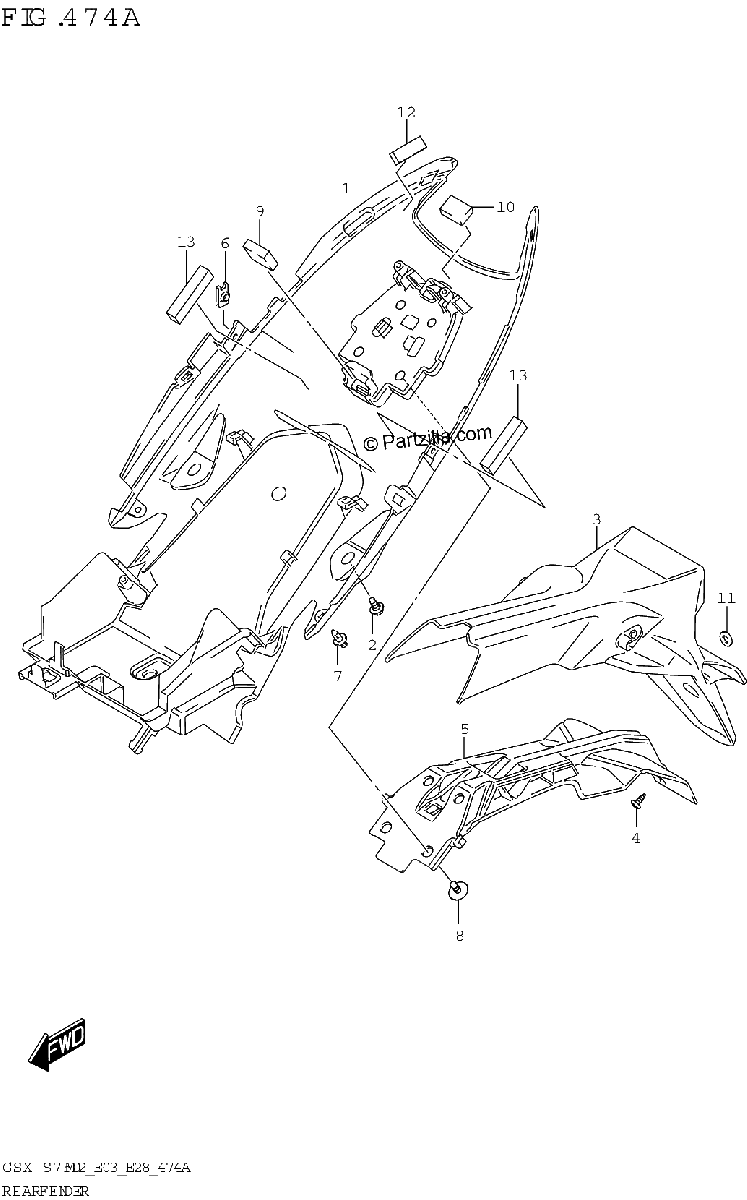 Diagrama de REAR FENDER