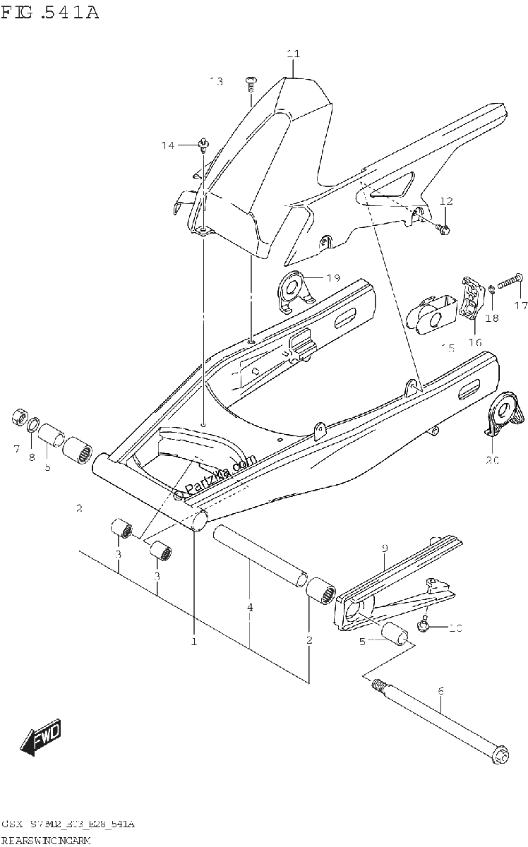Diagrama de REAR SWINGINGARM