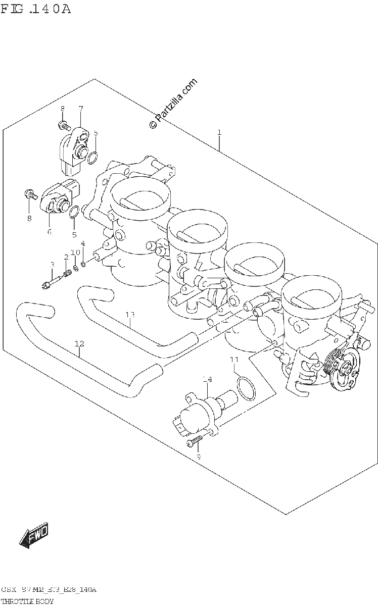 Diagrama de THROTTLE BODY E03 E28