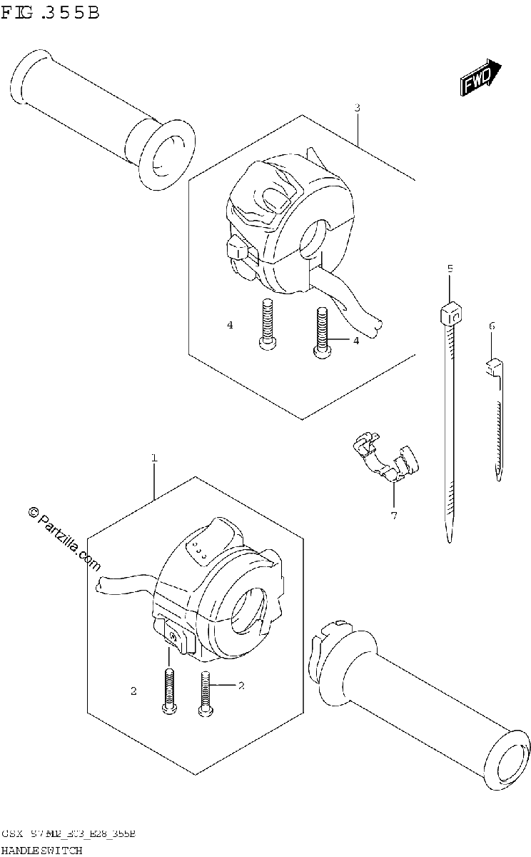 Diagrama de HANDLE SWITCH E03 E33