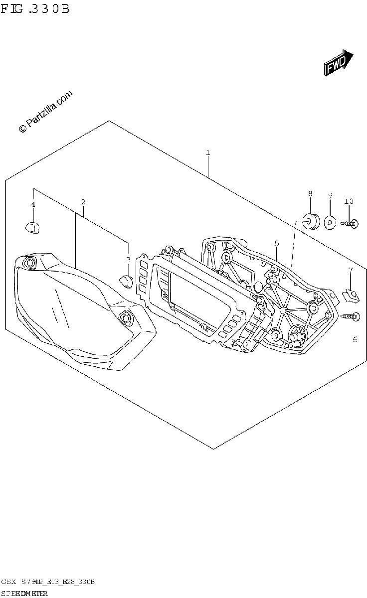 Diagrama de SPEEDOMETER GSX S750A GSX S750ZA E03 E33
