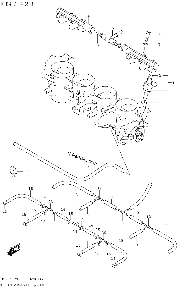 Diagrama de THROTTLE BODY HOSE JOINT E33
