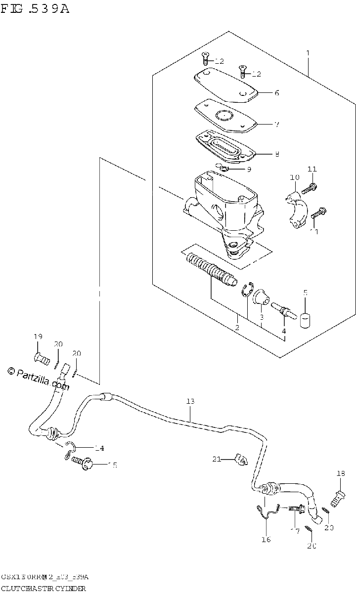 Diagrama de CLUTCH MASTER CYLINDER