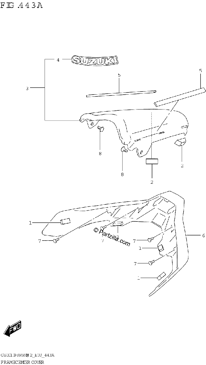 Diagrama de FRAME CENTER COVER GSX1300RRQ