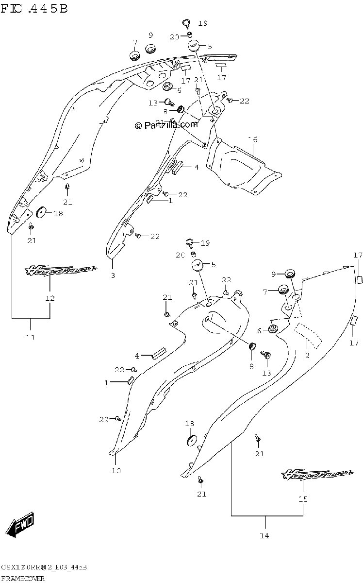 Diagrama de FRAME COVER GSX1300RRQZ