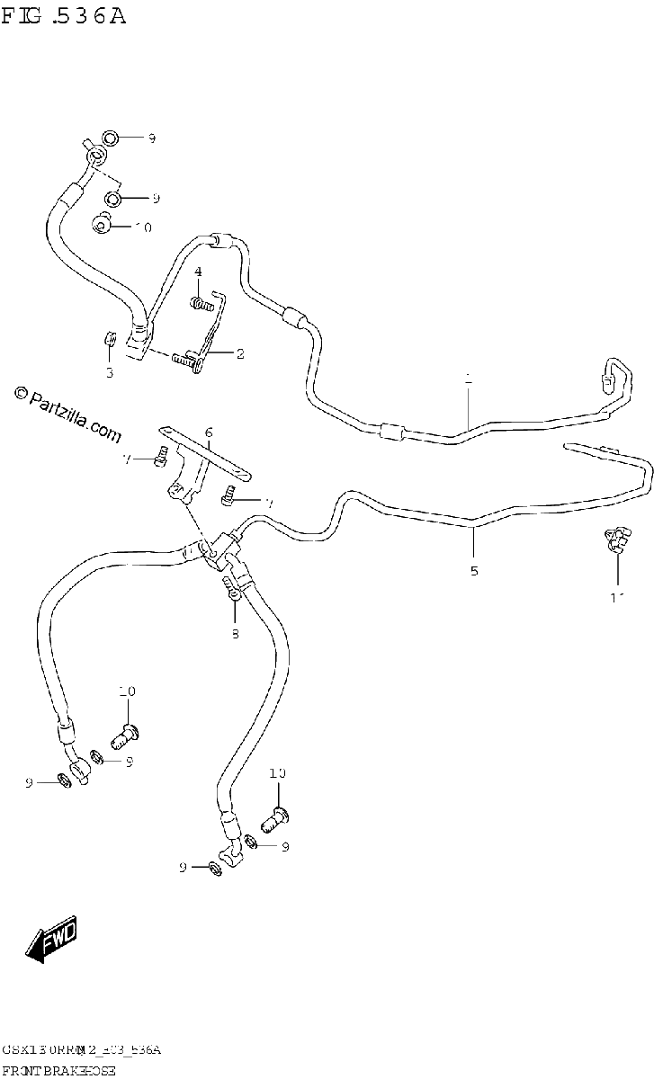 Diagrama de FRONT BRAKE HOSE