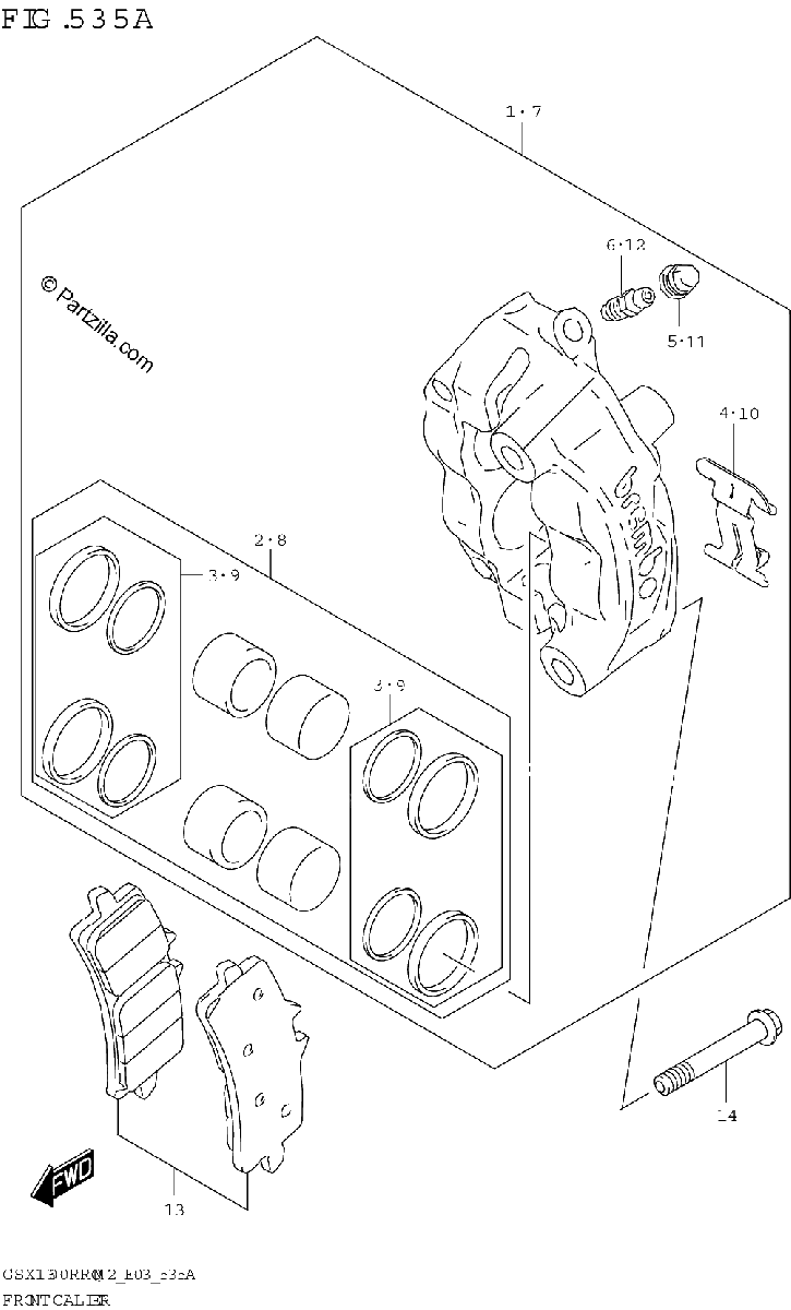Diagrama de FRONT CALIPER