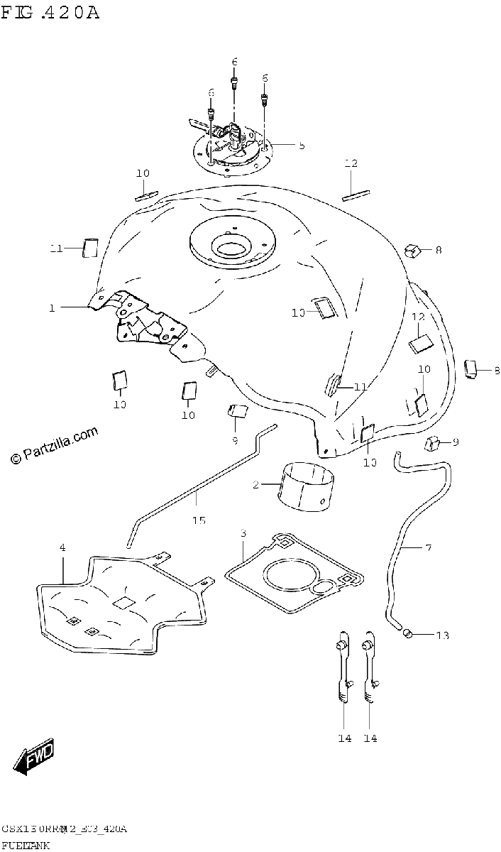 Diagrama de FUEL TANK GSX1300RRQ E33