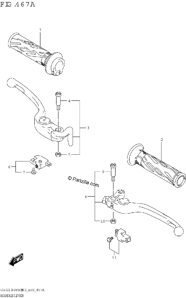 Diagrama de HANDLE LEVER