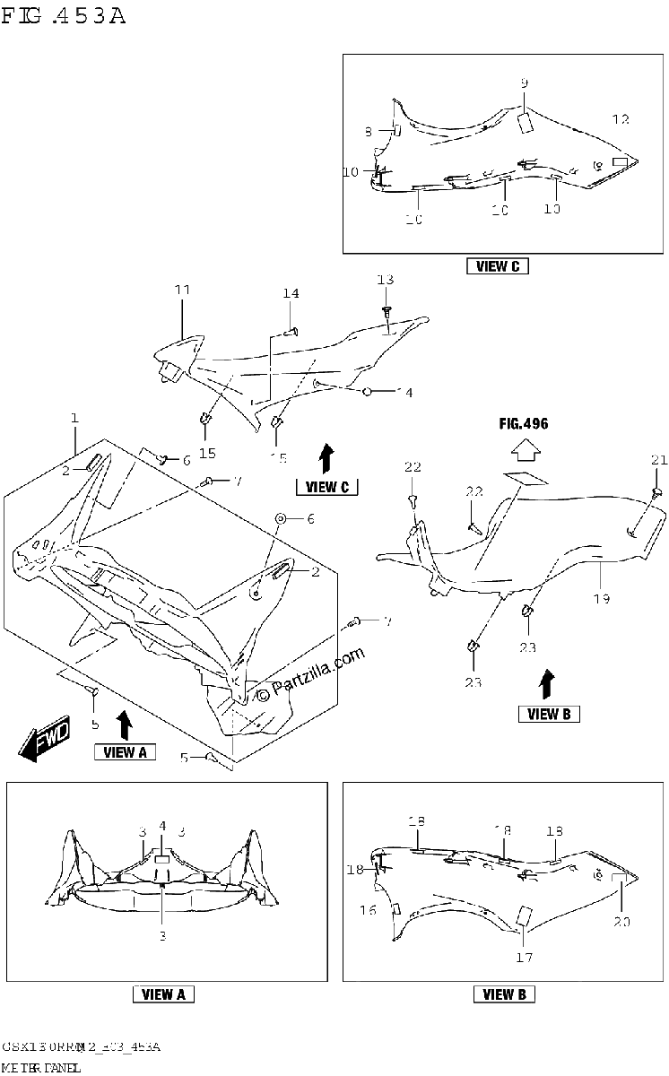 Diagrama de METER PANEL GSX1300RRQ