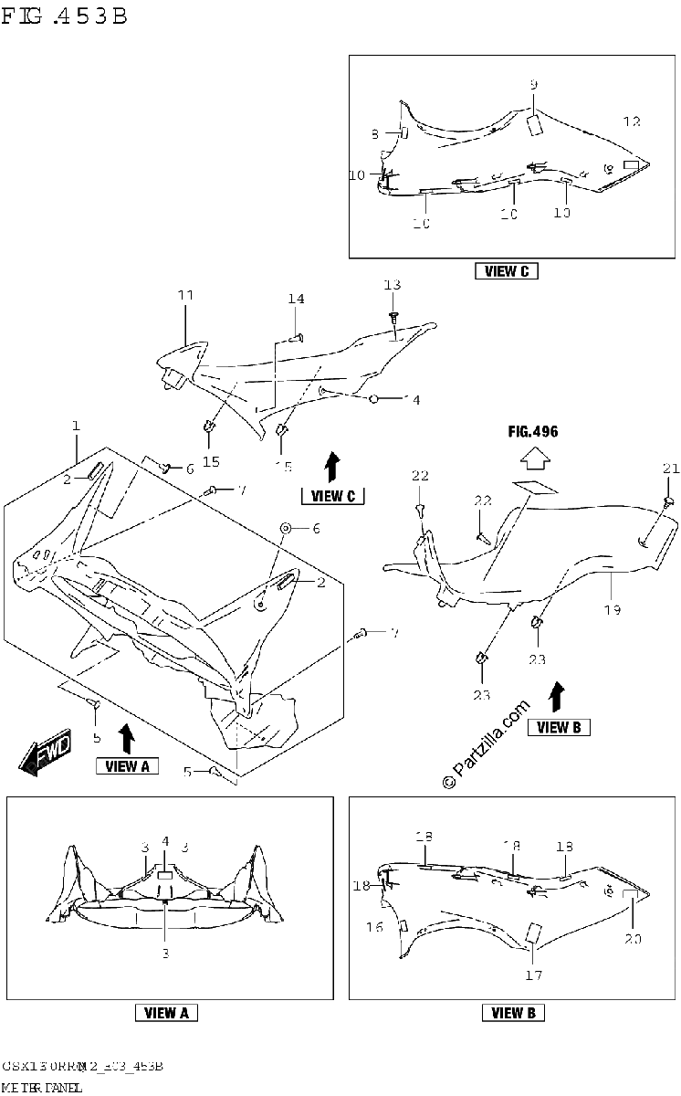 Diagrama de METER PANEL GSX1300RRQZ