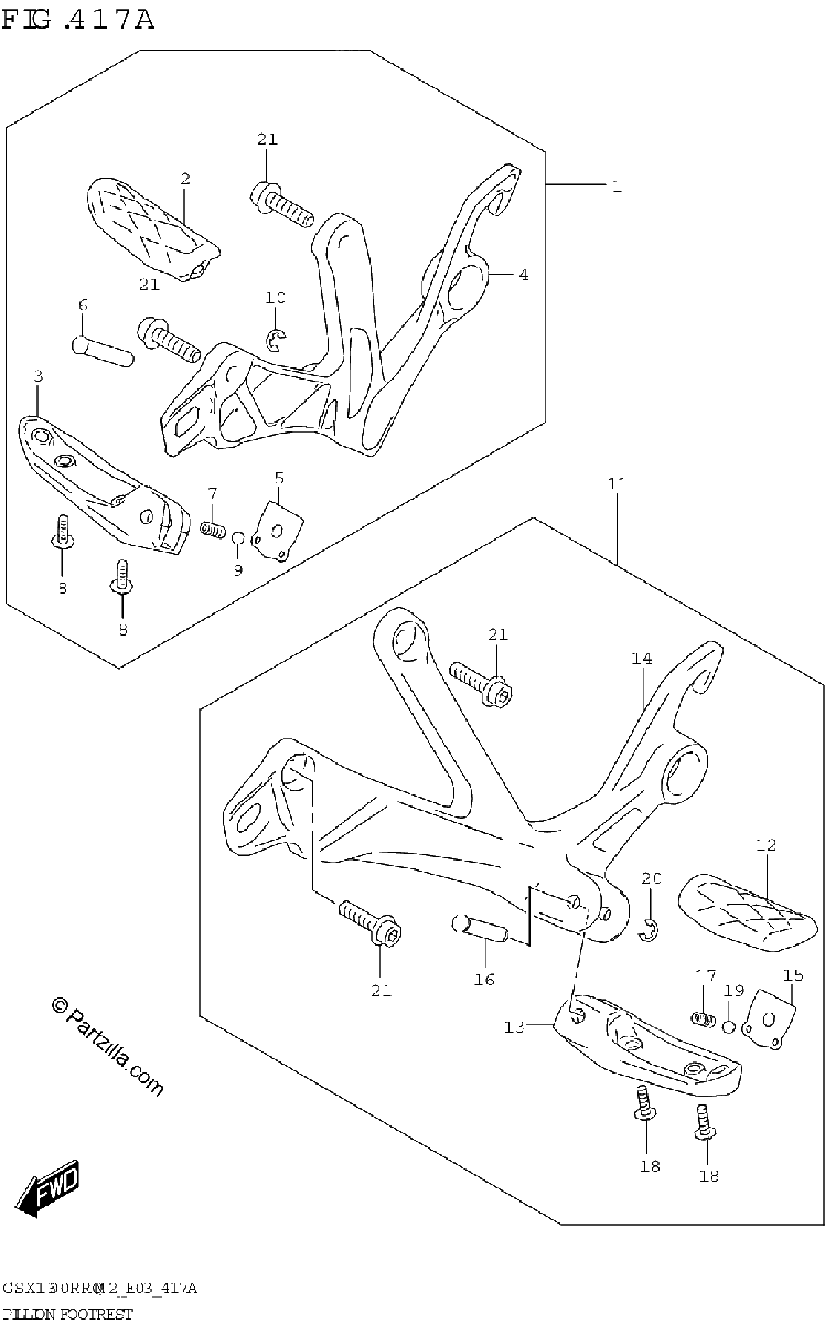 Diagrama de PILLION FOOTREST