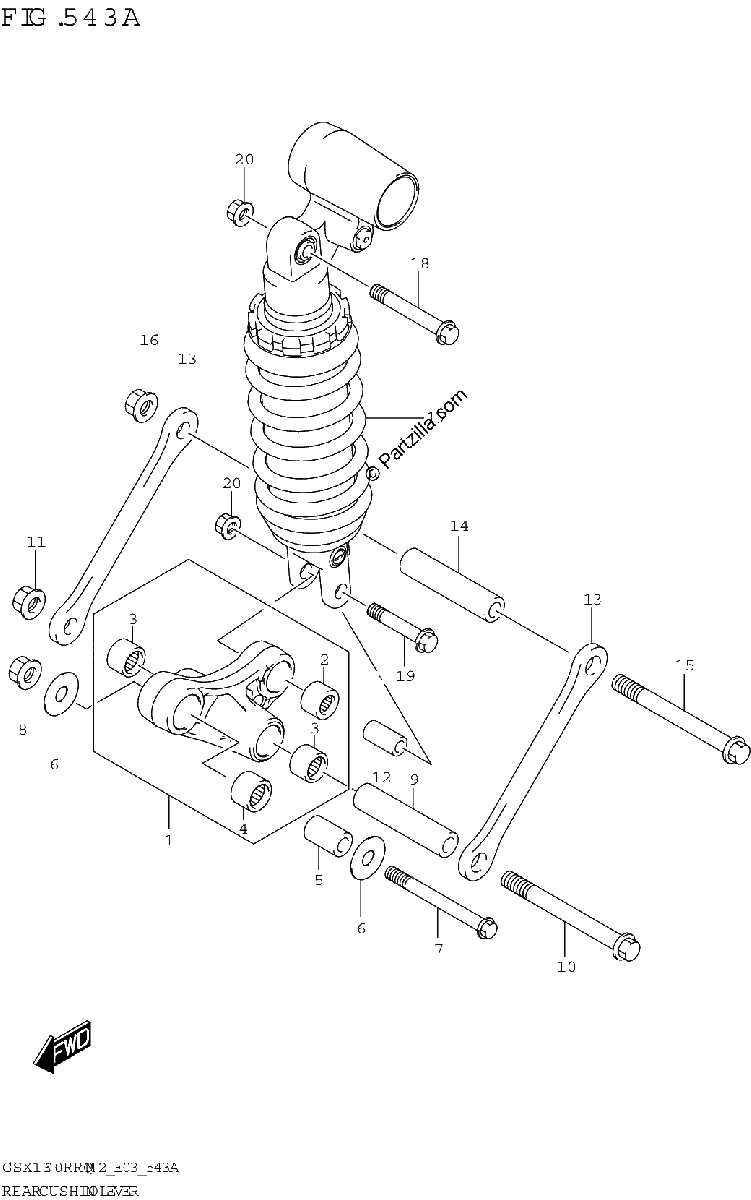 Diagrama de REAR CUSHION LEVER