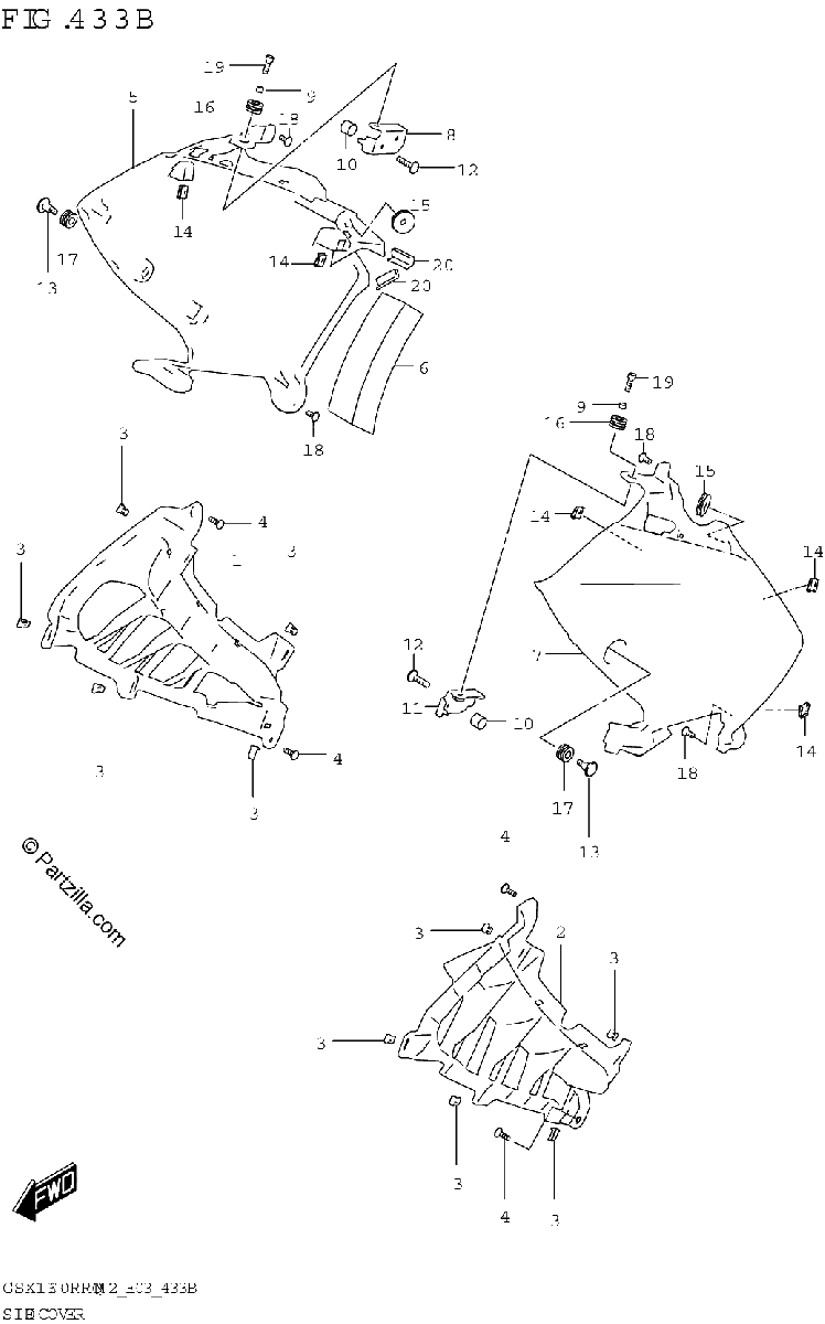 Diagrama de SIDE COVER GSX1300RRQZ
