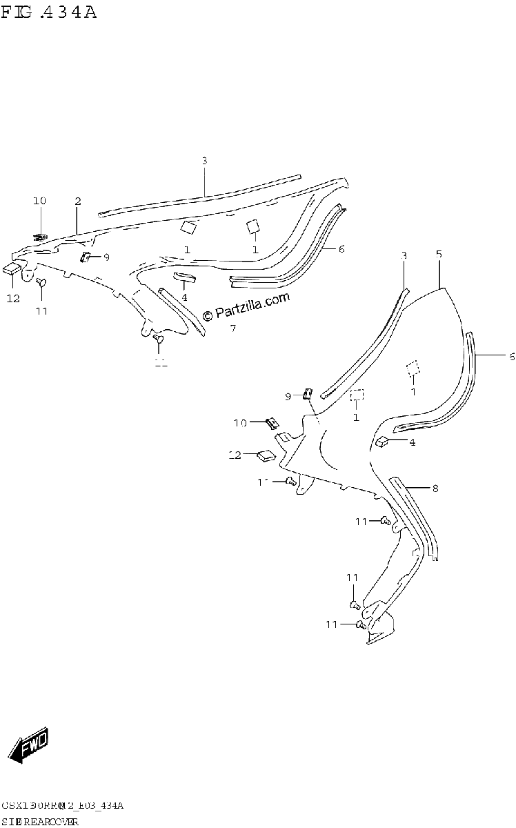 Diagrama de SIDE REAR COVER