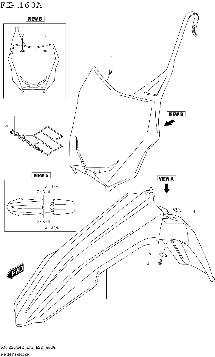 Diagrama de FRONT FENDER