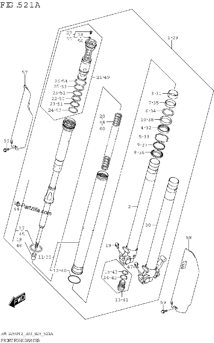 Diagrama de FRONT FORK DAMPER