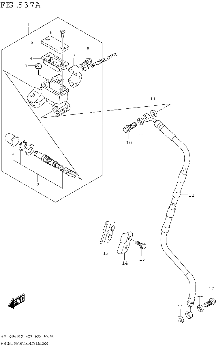 Diagrama de FRONT MASTER CYLINDER